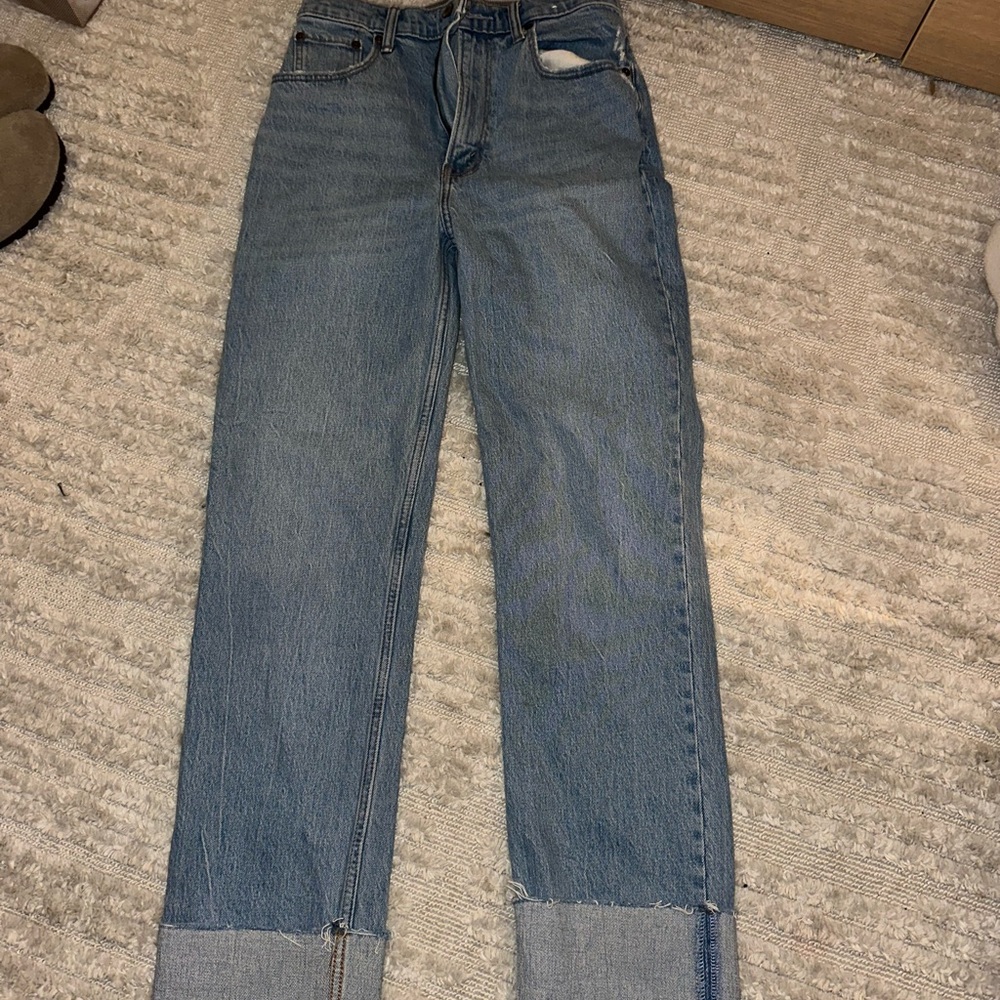 Abercrombie & Fitch Light Blue 90s Straight Ultra High Rise Jean
